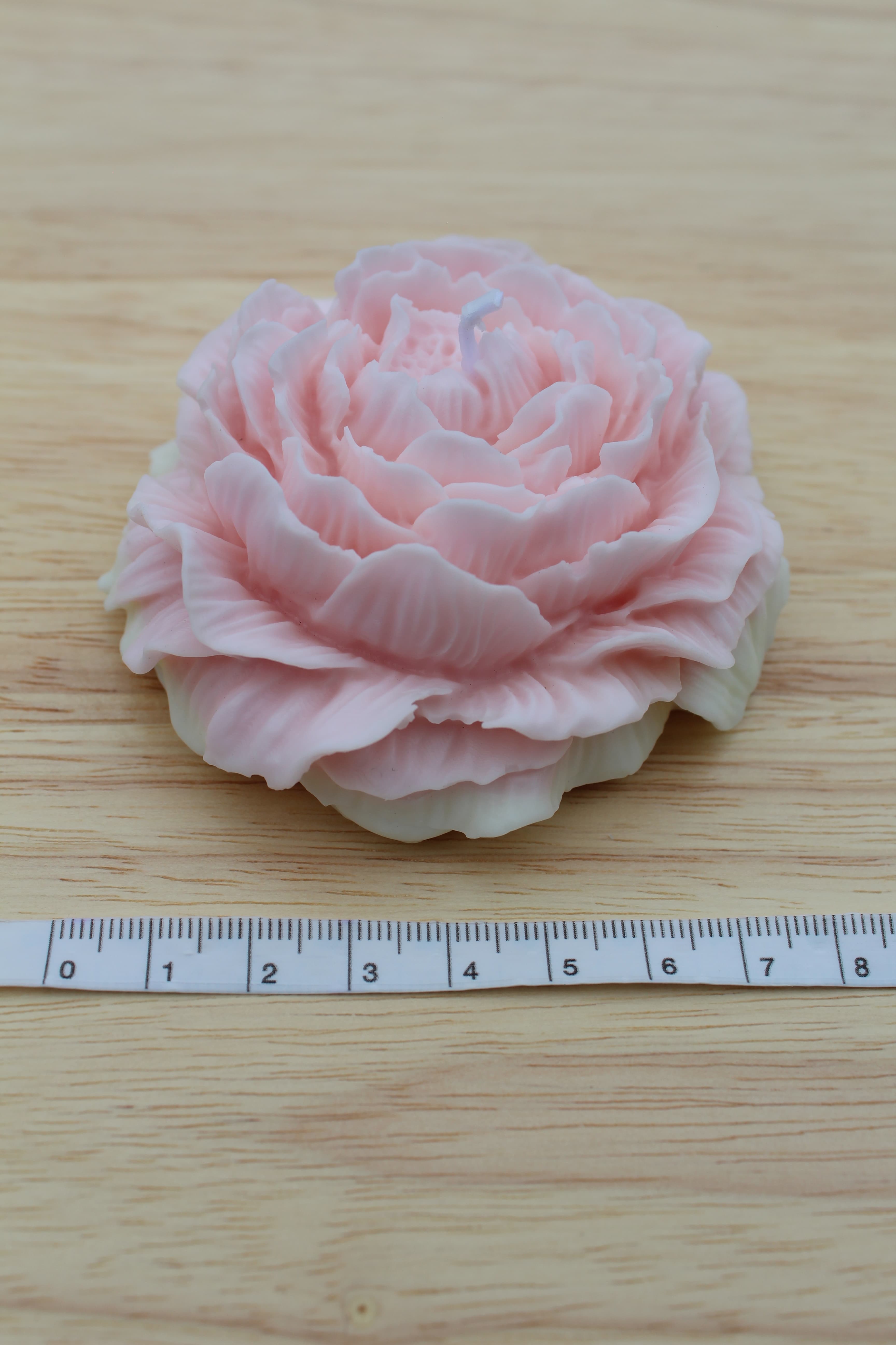 Large bi-colour peony candle
